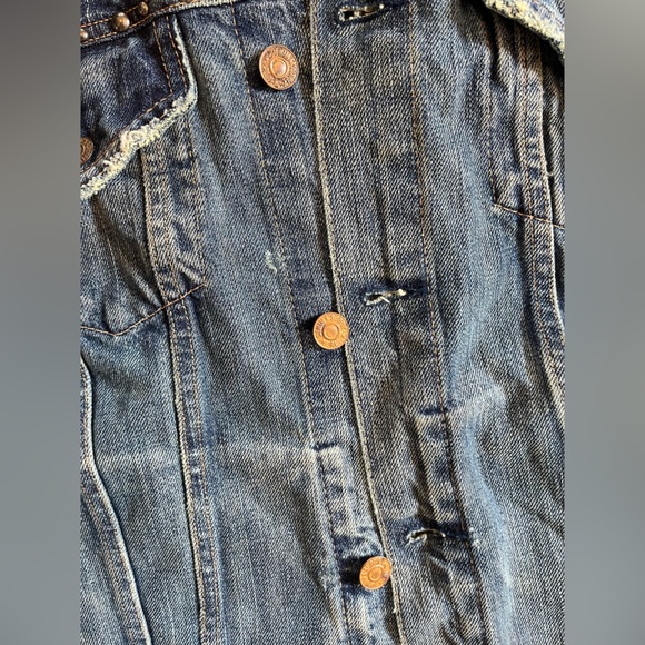 DENIM & SUPPLY RALPH LAUREN Relaxed Trucker Distressed Denim vest size L - Picture 6 of 13